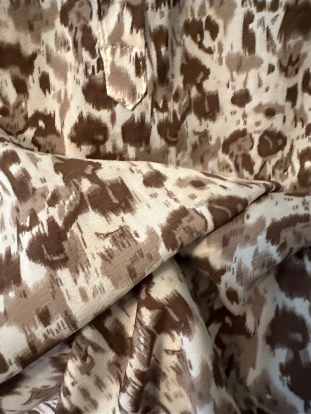 THML Brown and White Ruffle Sleeve Leopard-Print Blouse - Picture 4 of 4